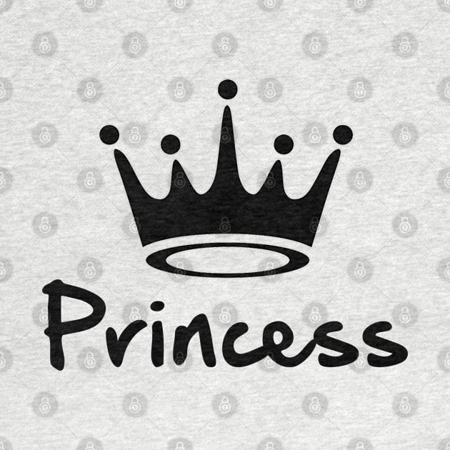 Girl Princess text print with crown by BeckyS23